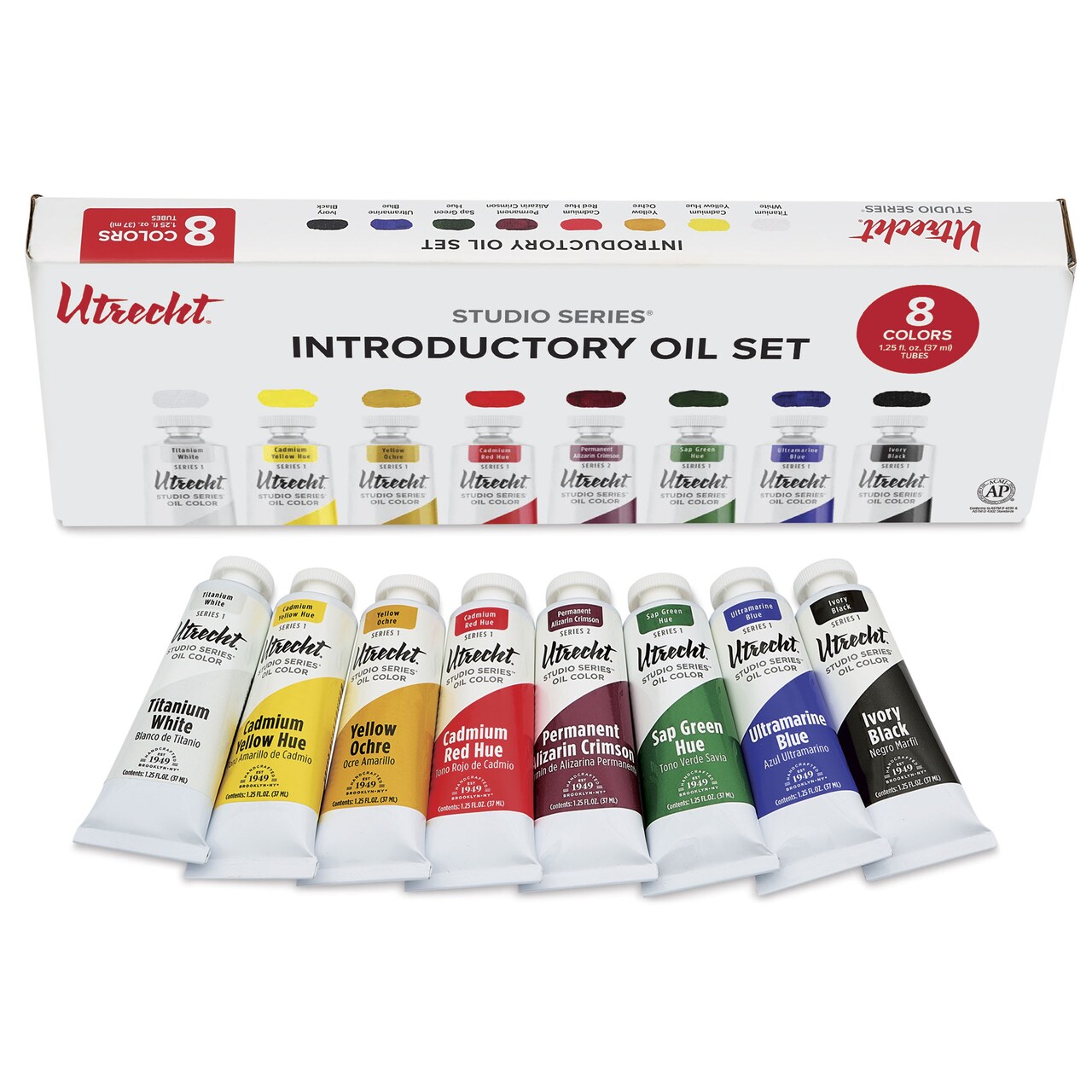 Utrecht Studio Series Oil Paints - Set of 8, Introductory Colors, 37 ml
